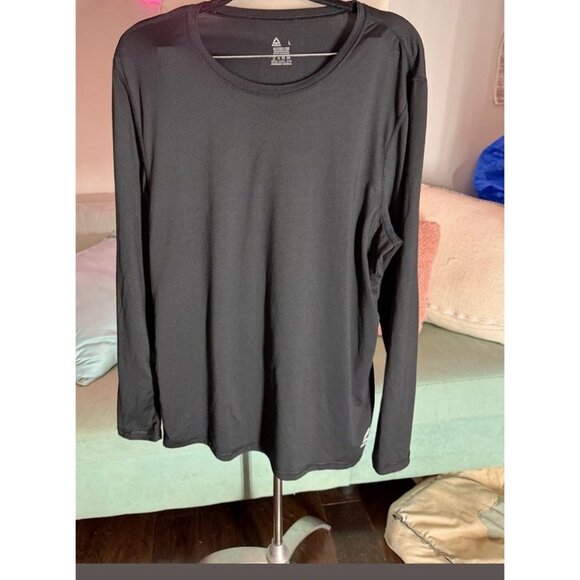 Reebok Playdry Men's Compression Shirt Long Sleeve Size Large Black - Picture 1 of 1